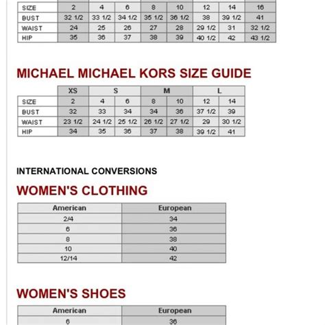 shoes size chart michael kors|michael kors sneakers size chart.